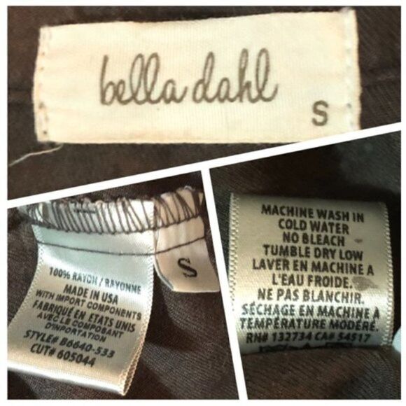 Bella Dahl Paint Splatter Faded High Low Tunic Dress Brown S - Picture 11 of 13